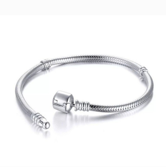 Elegant Snake Chain Charm Bracelets for Charm 925 sterling silver Bracelet 7.5" - Picture 3 of 9